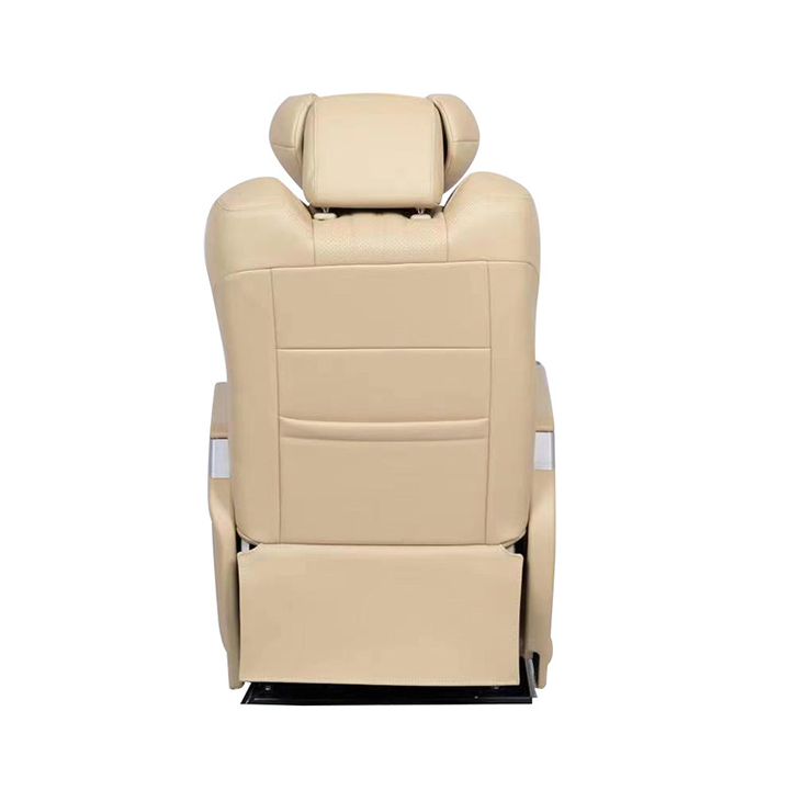 Luxury travel experience with reclining van seats featuring high density foam soft touch leather and easy adjustment.