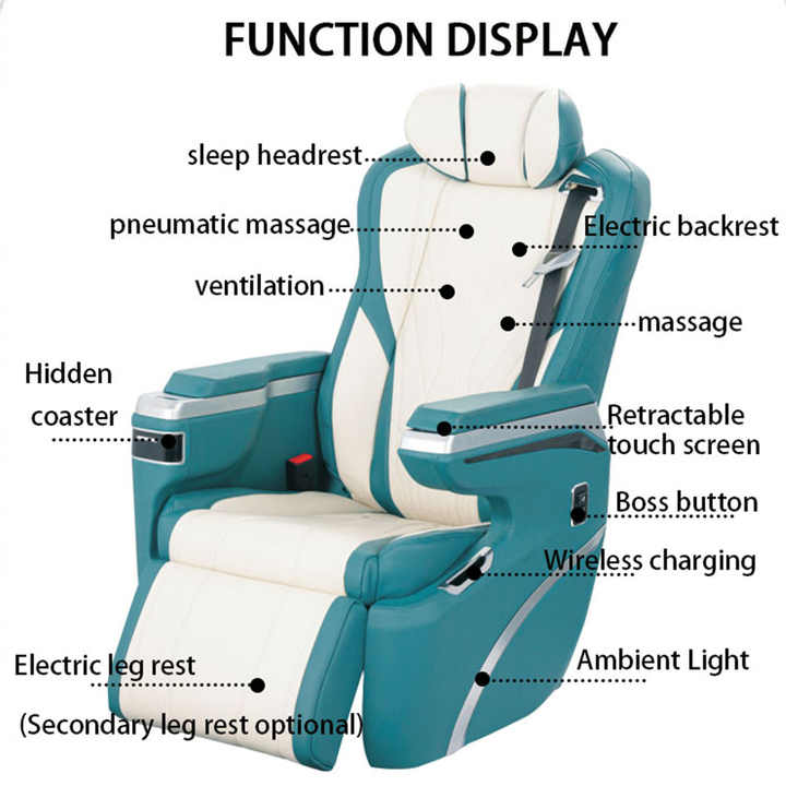 van seats with plush cushioning adjustable settings and elegant design.