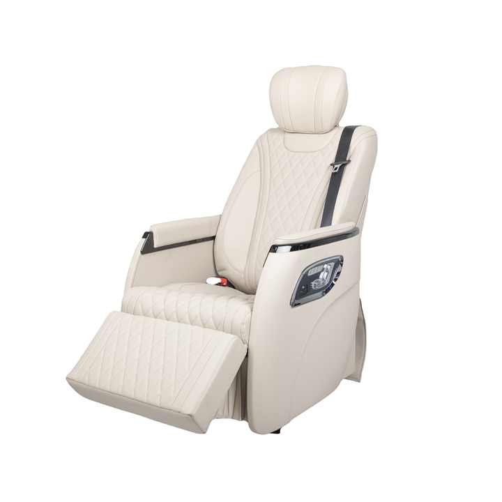 Luxury van seats with premium leather adjustable lumbar support and sleek design for a stylish upgrade.