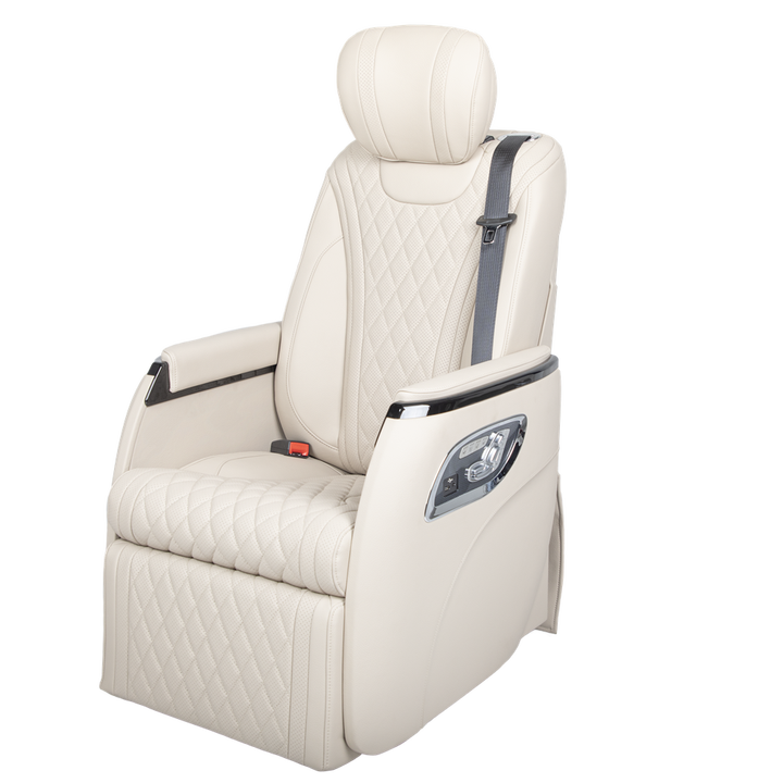 Luxury van seats with premium leather adjustable lumbar support and sleek design for a stylish upgrade.