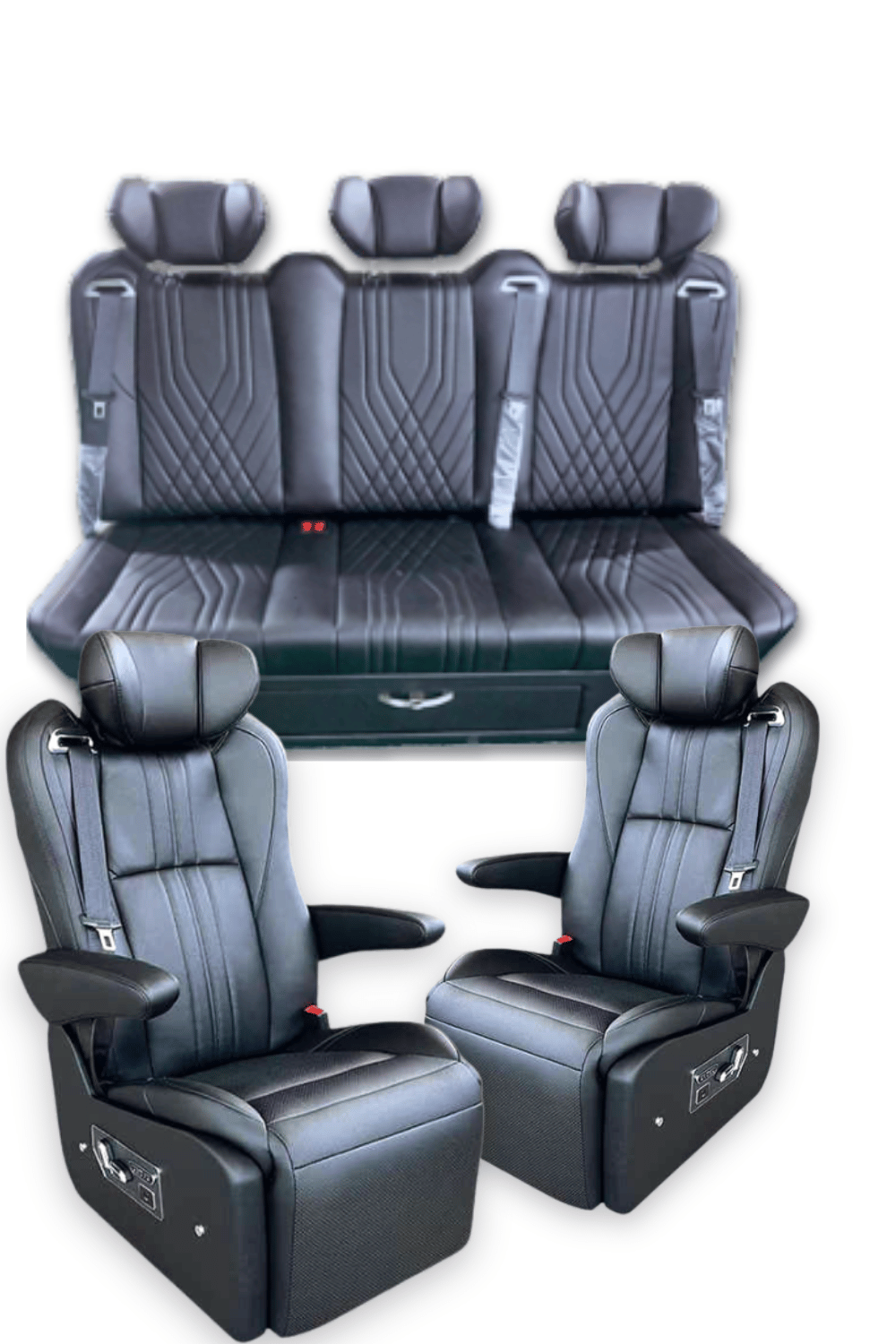 2 Capitan's Chairs and Bench Seat-Bed